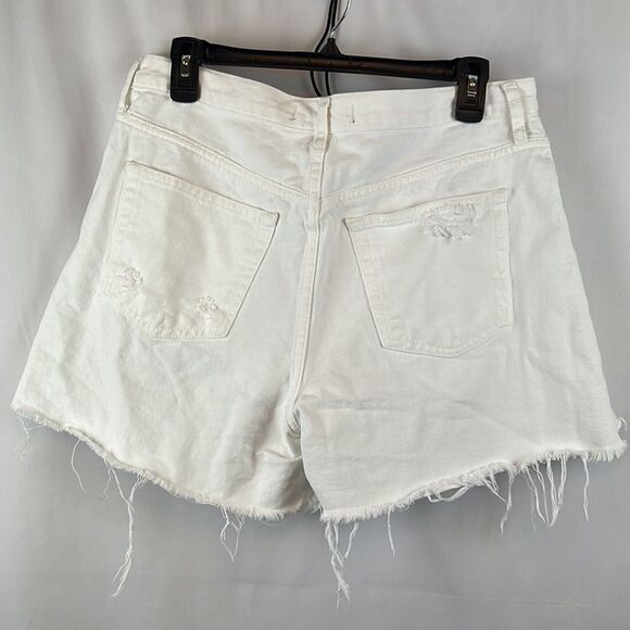 Free People Maggie Mid Rise Denim Shorts -Optic White- Size 31 - Picture 4 of 7